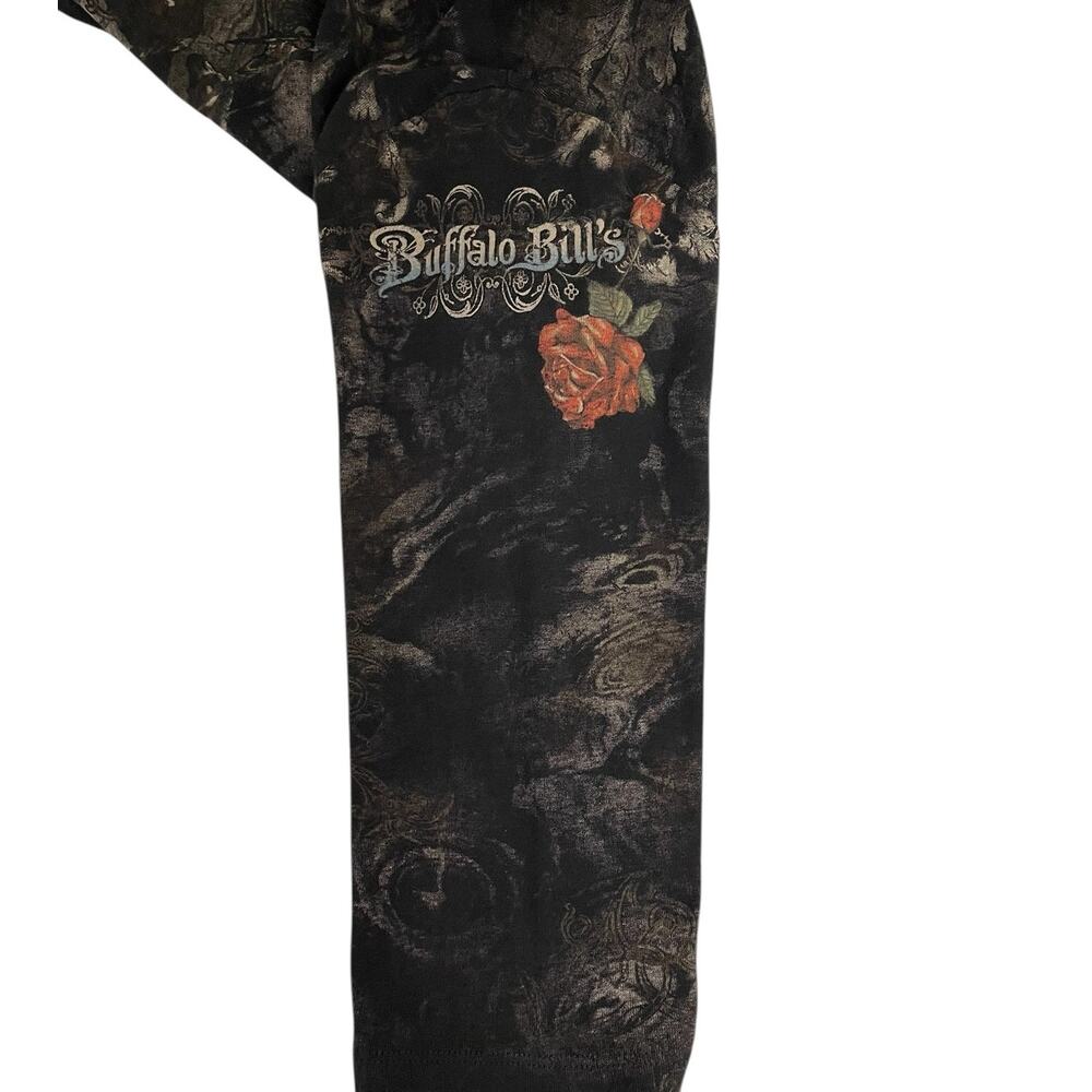 Y2K Cowgirl Rhinstone Shirt Top Roses Buffalo Bill Festival Boho Size Large - Picture 5 of 6